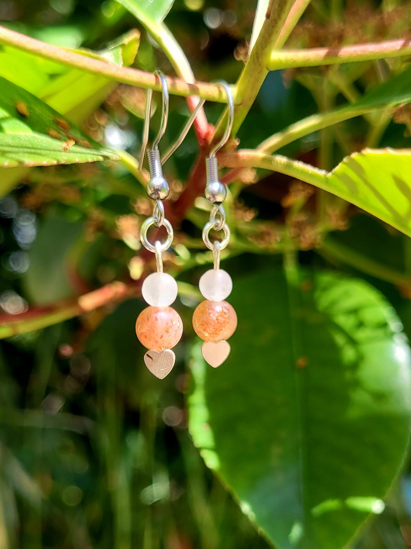 Sunstone + Rose Quartz Earrings