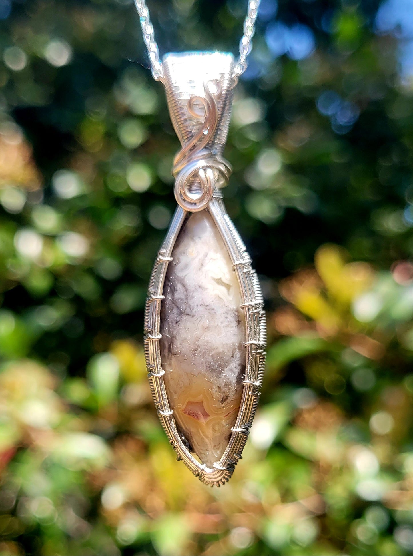 Crazy Lace Wire Wrapped Pendant