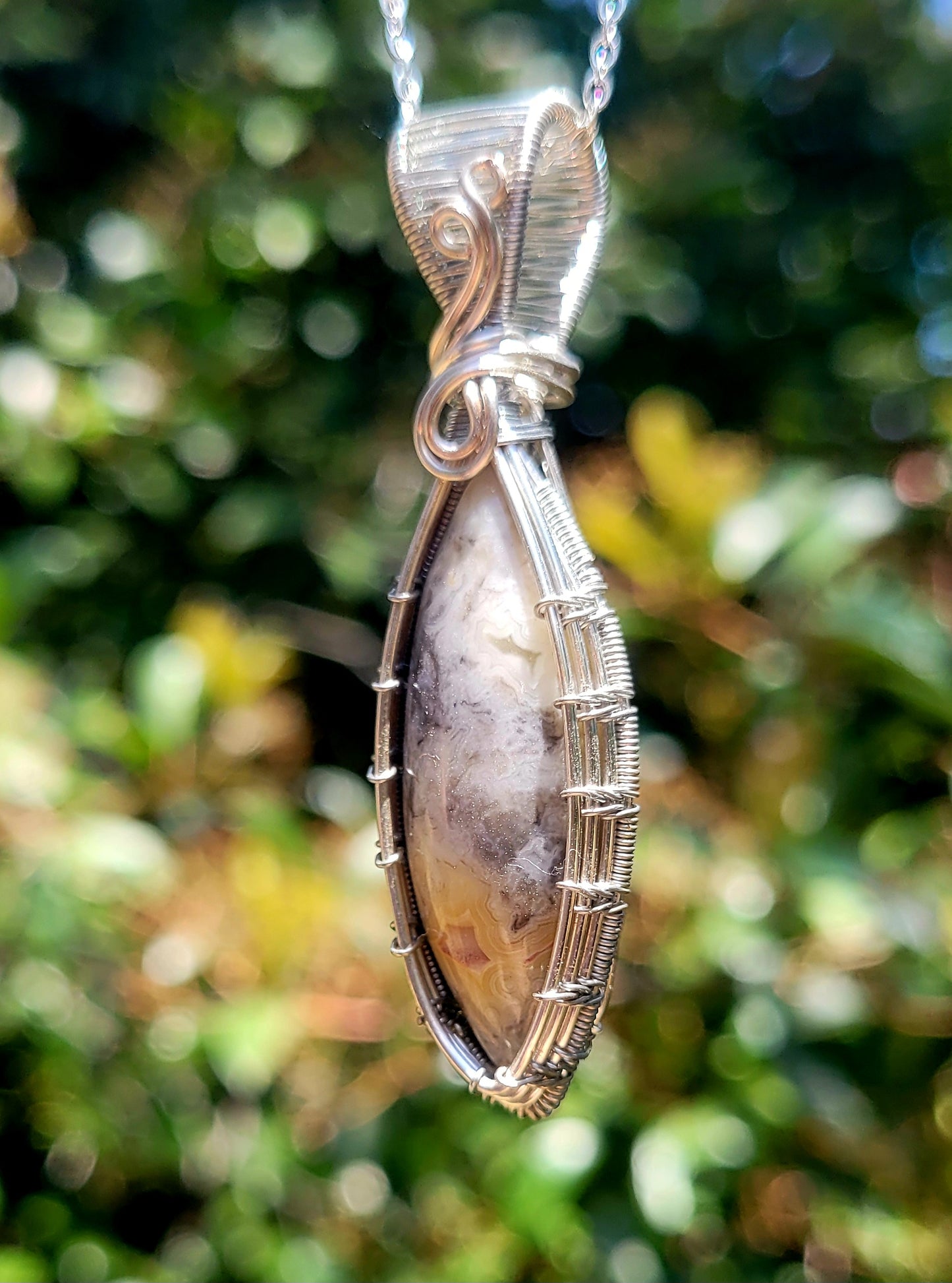 Crazy Lace Wire Wrapped Pendant