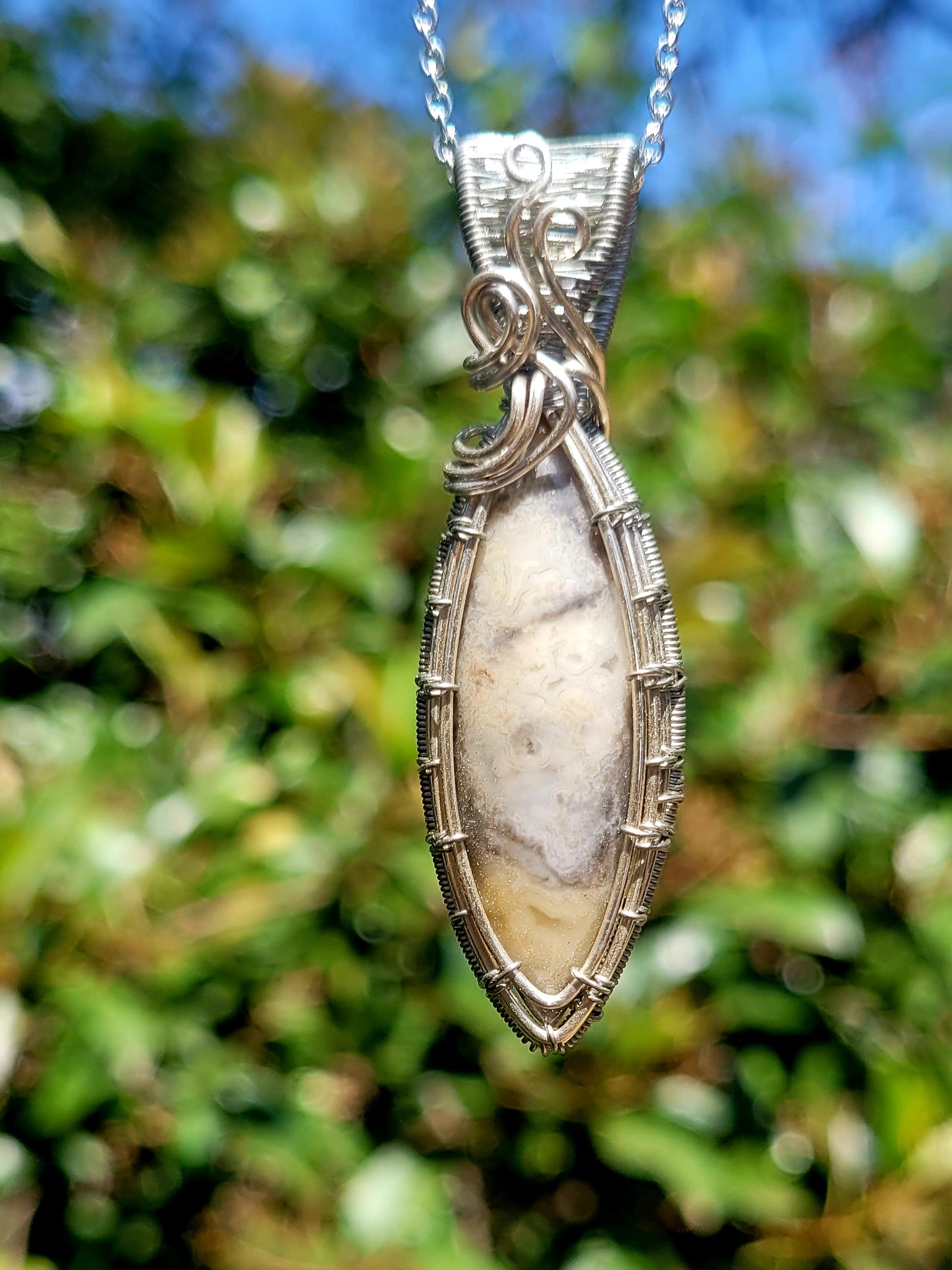 Crazy Lace Wire Wrapped Pendant