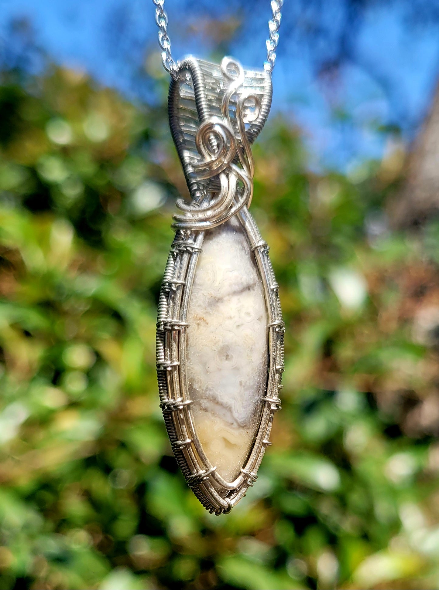 Crazy Lace Wire Wrapped Pendant