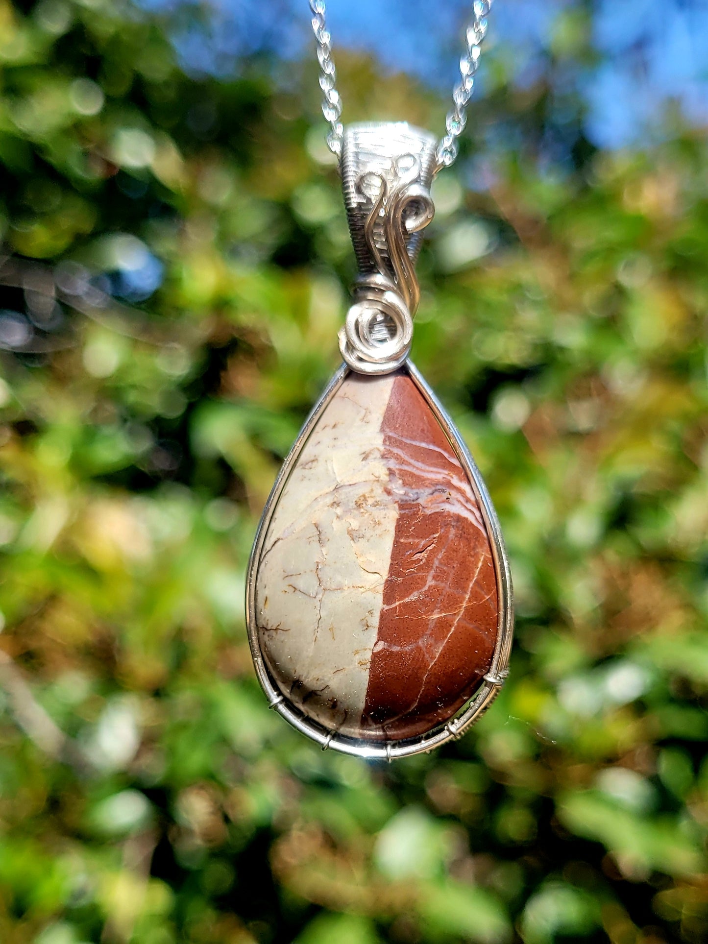 Beach Stone Wire Wrapped Pendant