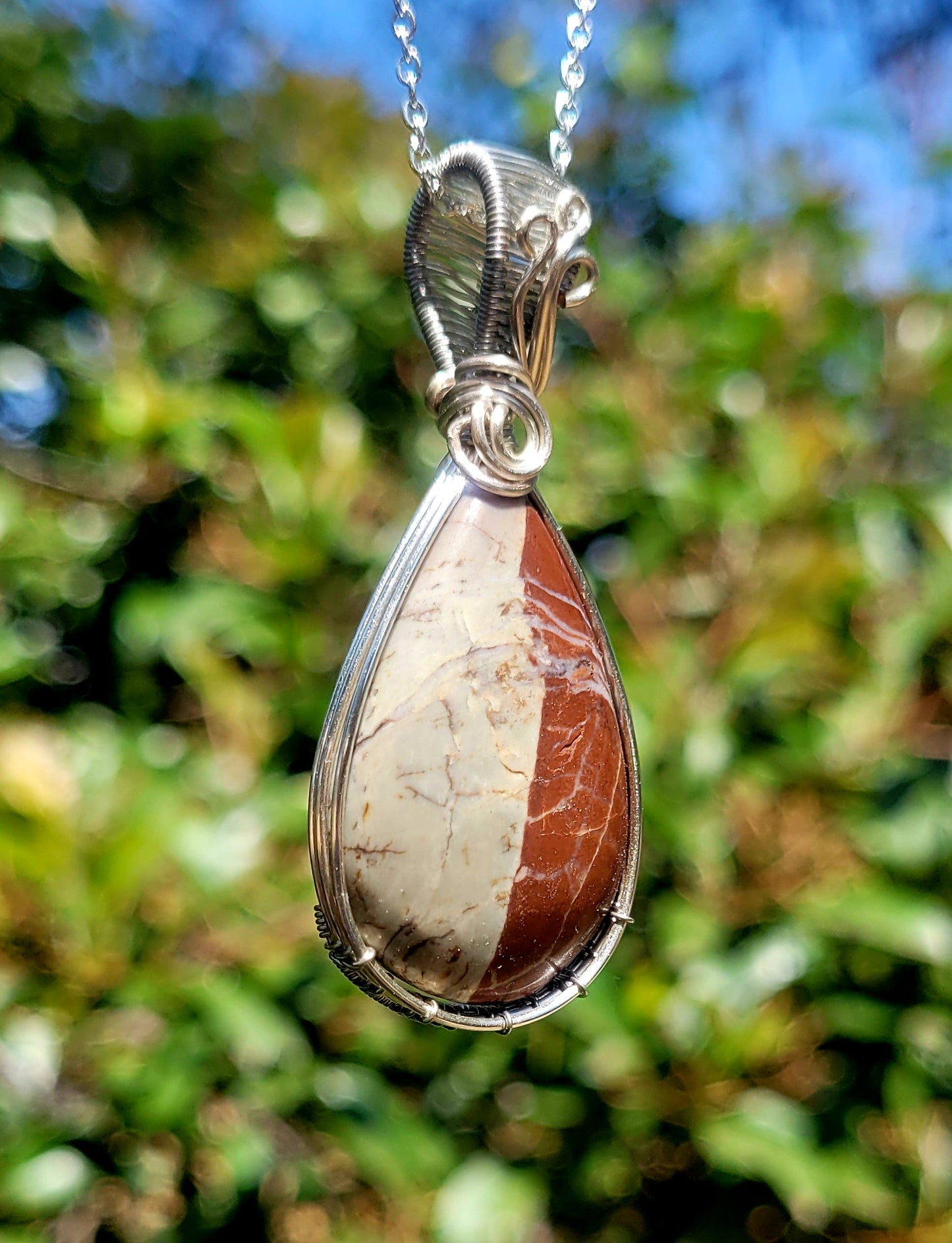 Beach Stone Wire Wrapped Pendant
