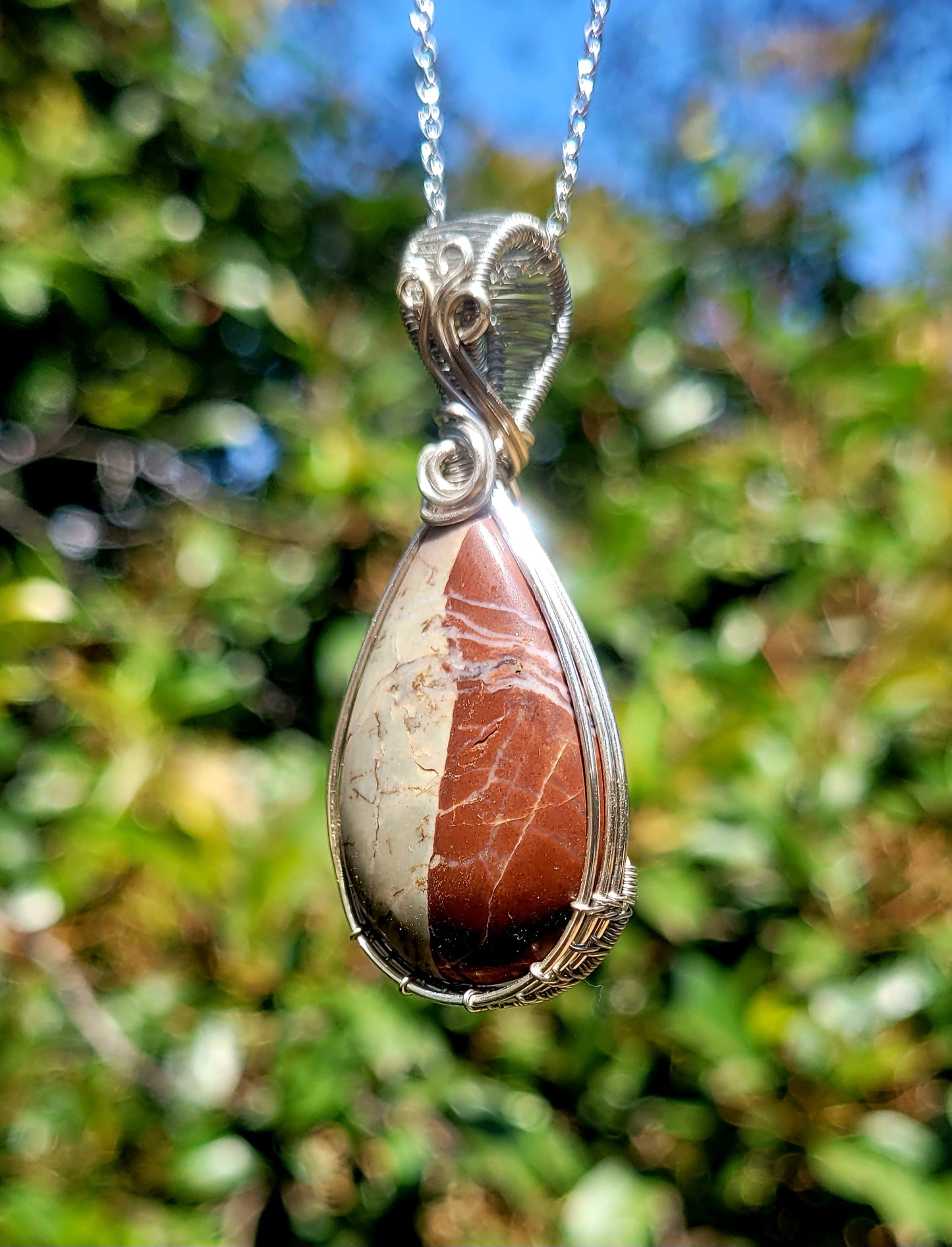 Beach Stone Wire Wrapped Pendant