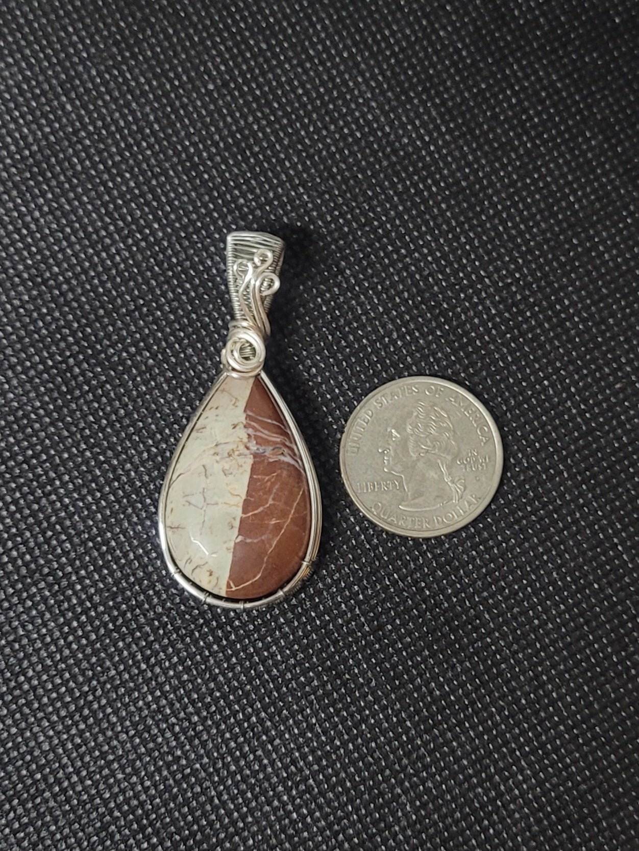 Beach Stone Wire Wrapped Pendant