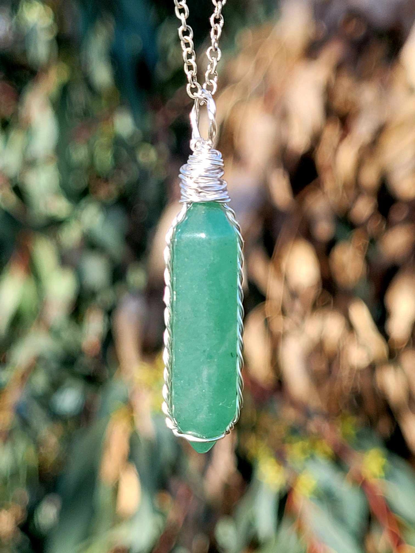 Green Aventurine Wire Wrapped Pendant
