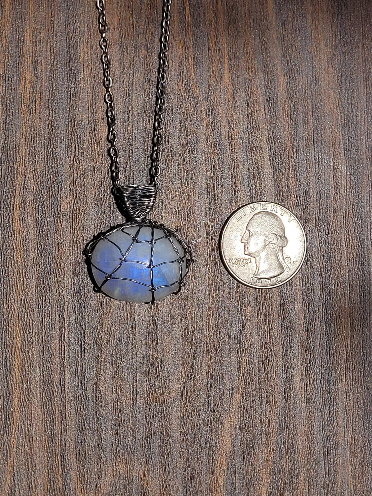 Moonstone Spiderweb Pendant