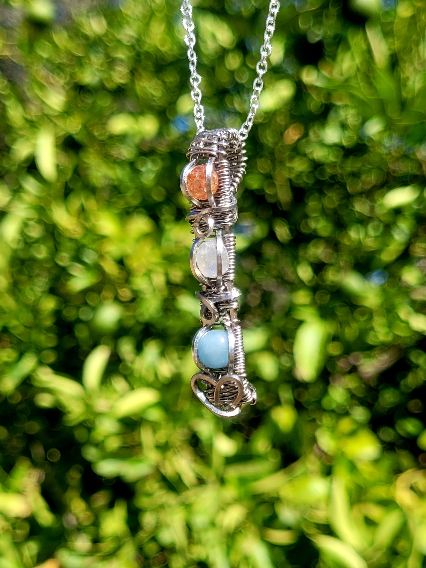 Sun, Moon, Truth Wire Wrapped Pendant