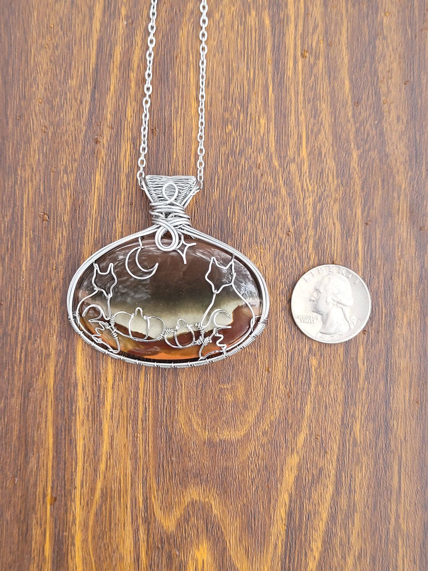 Polychrome Jasper Wire Wrapped Pendant