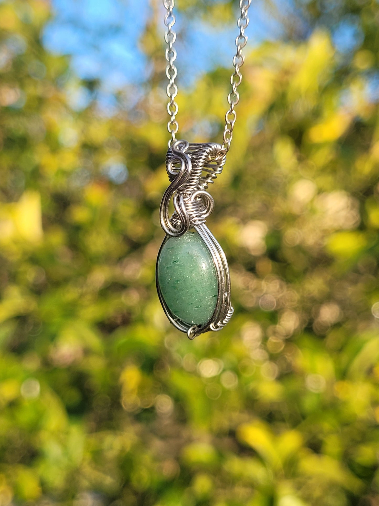 Green Aventurine Wire Wrapped Pendant