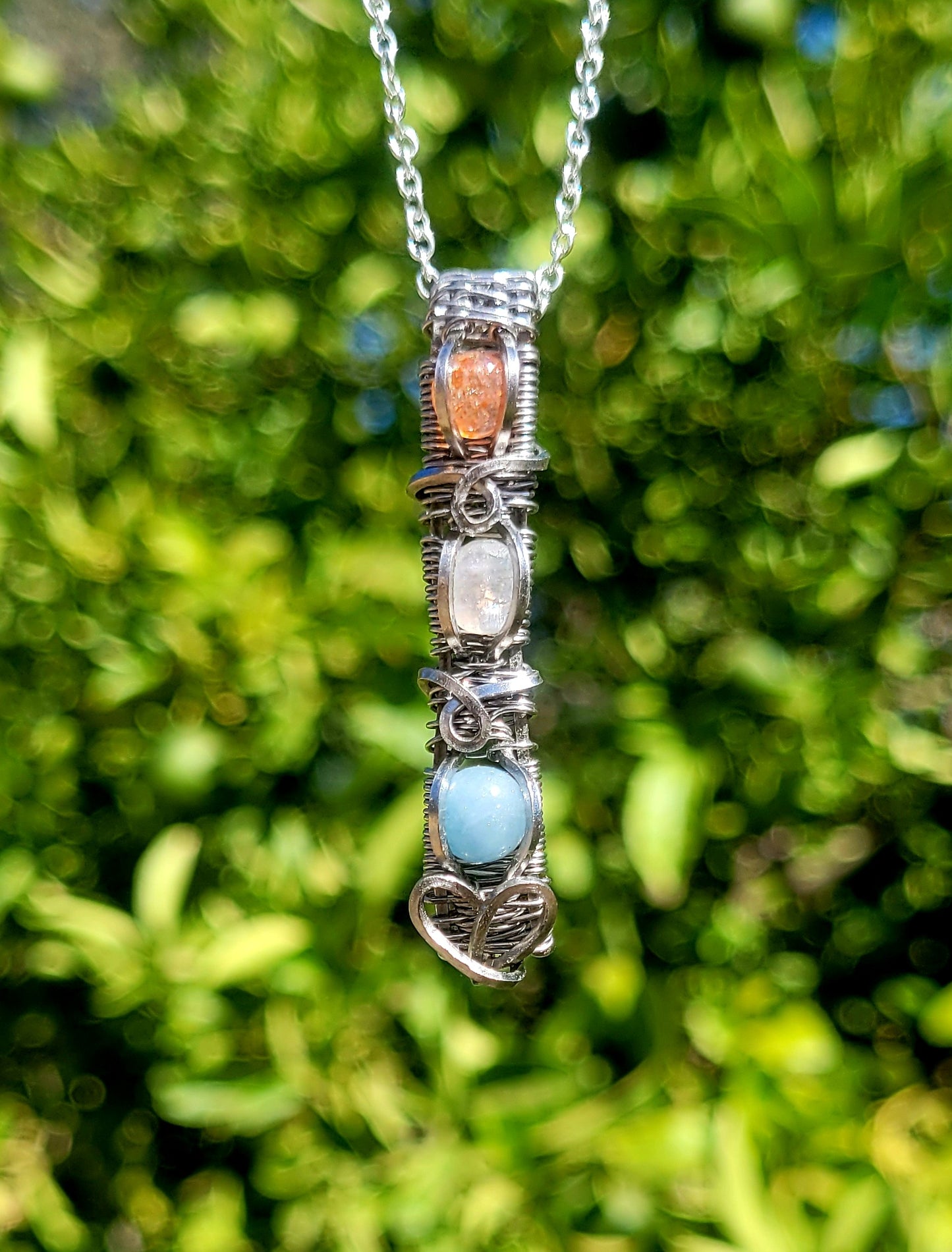Sun, Moon, Truth Wire Wrapped Pendant