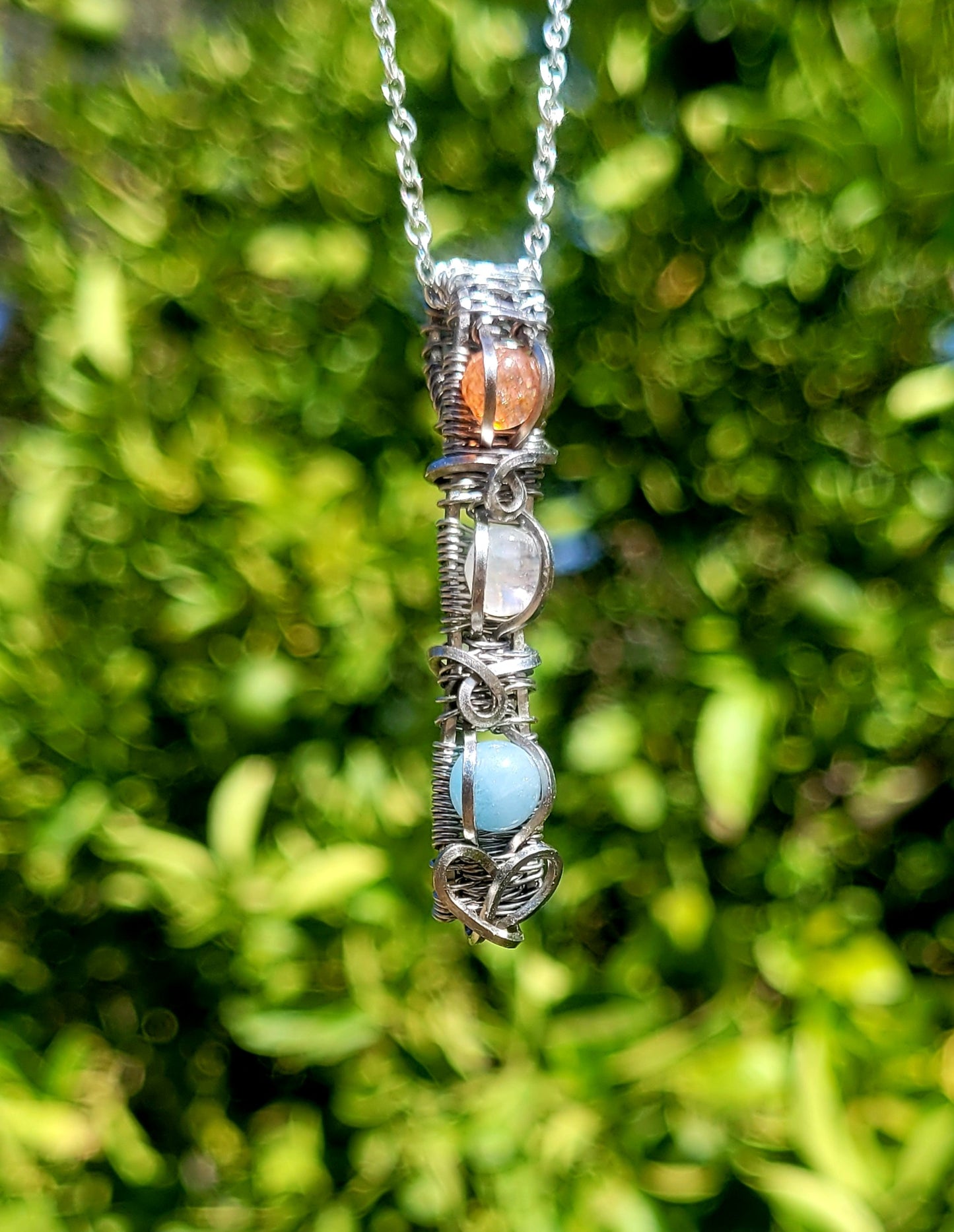 Sun, Moon, Truth Wire Wrapped Pendant