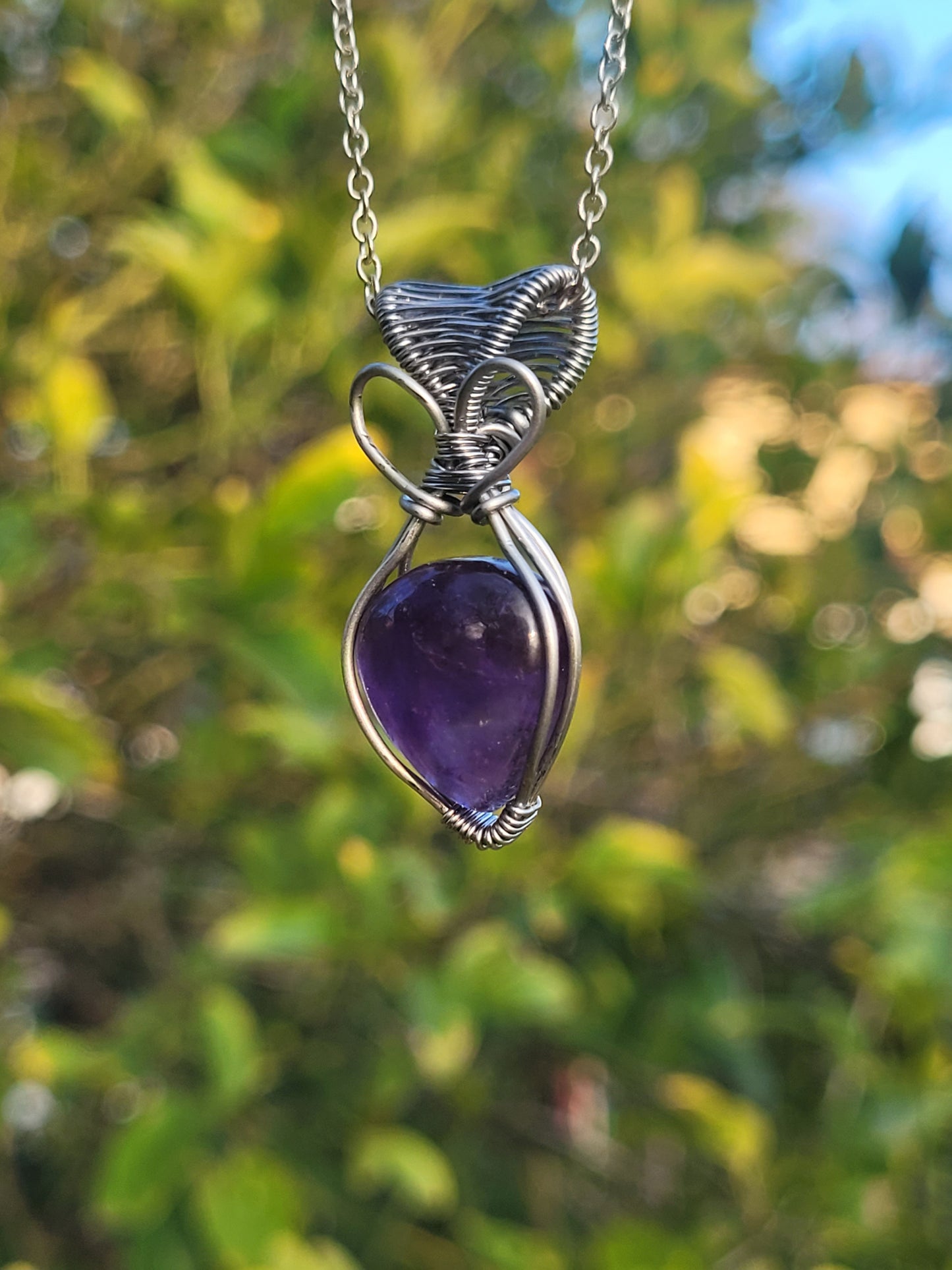 Amethyst Wire Wrapped Pendant