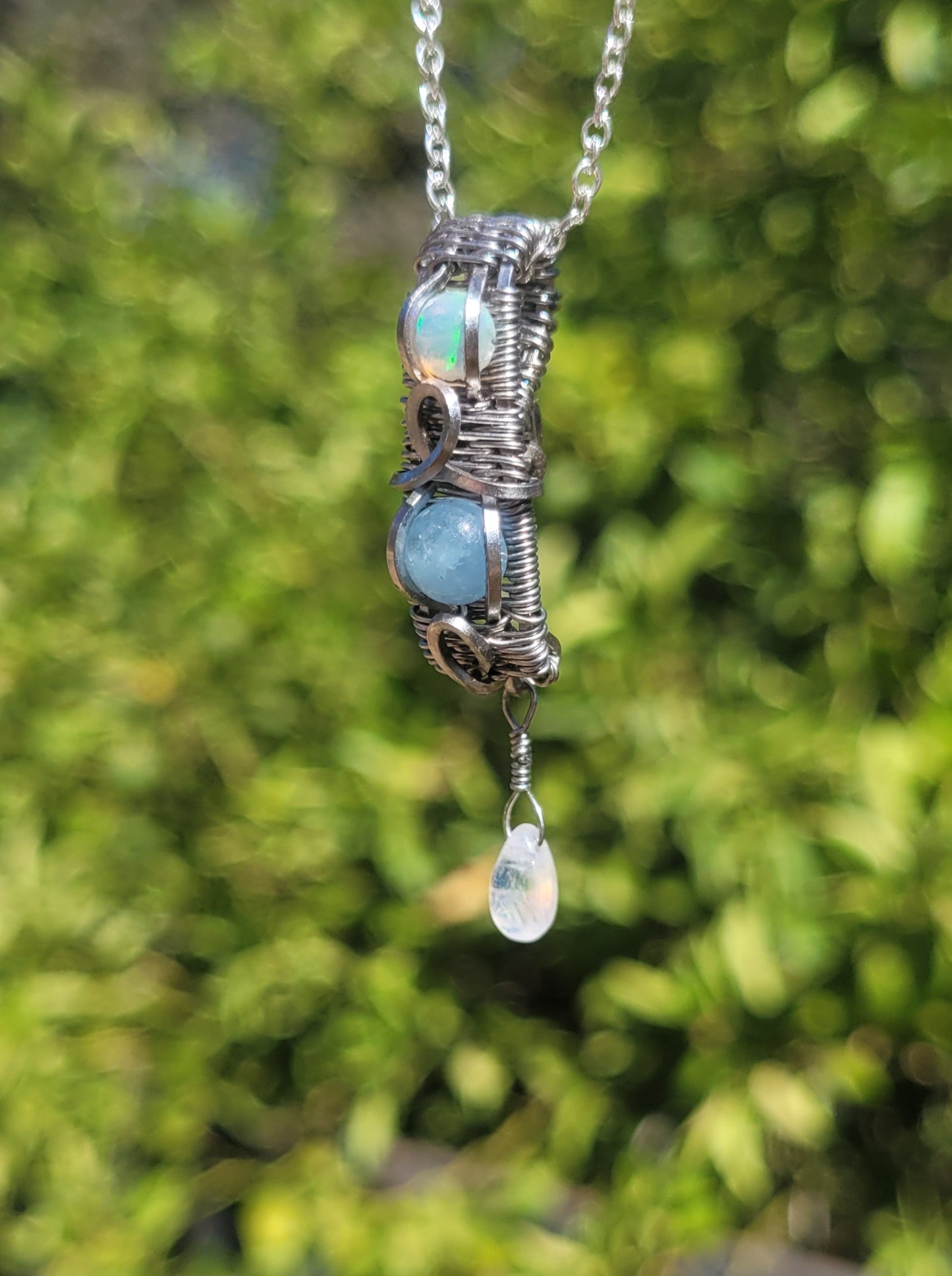 Passion, Peace, Intuition Wire Wrapped Pendant