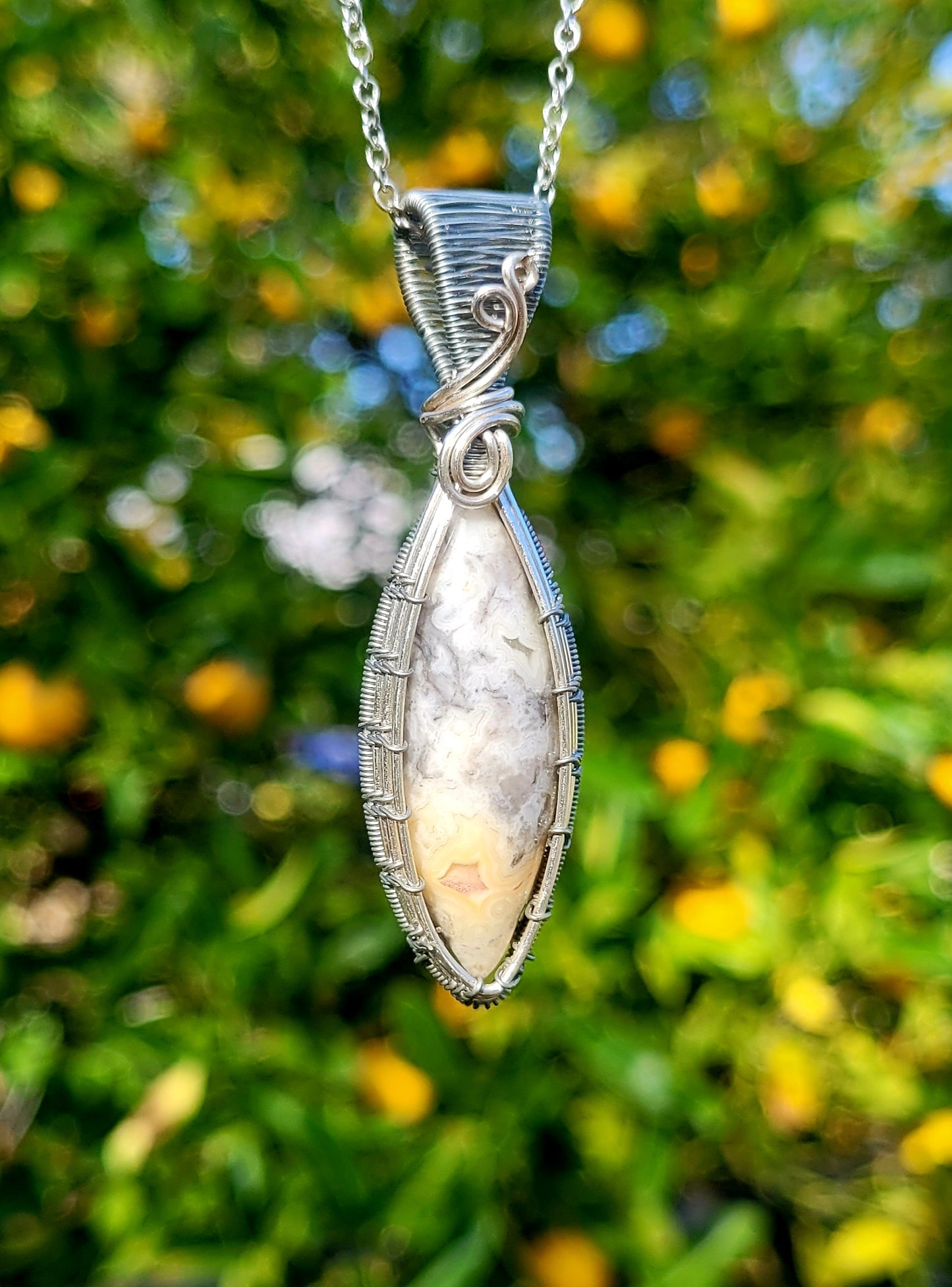 Crazy Lace Wire Wrapped Pendant