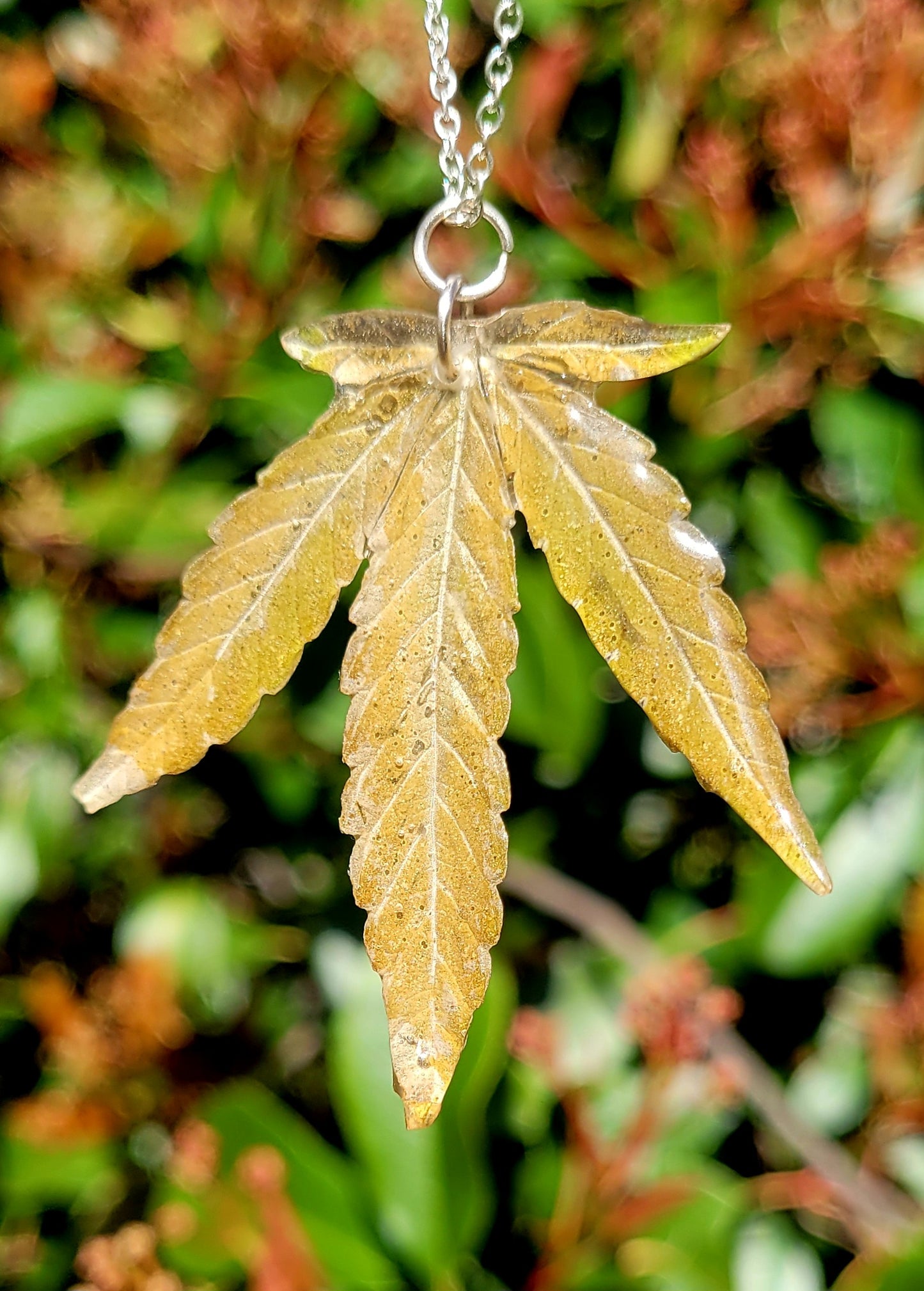 Preserved Cannabis Leaf Pendant