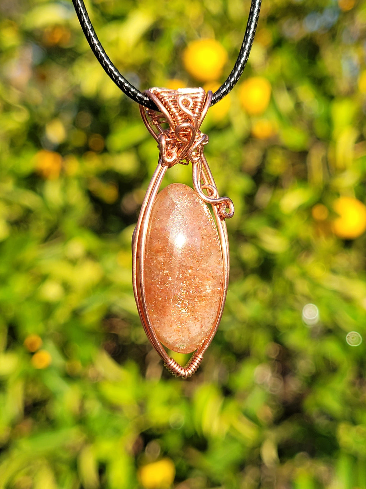 Sunstone Wire Wrapped Pendant