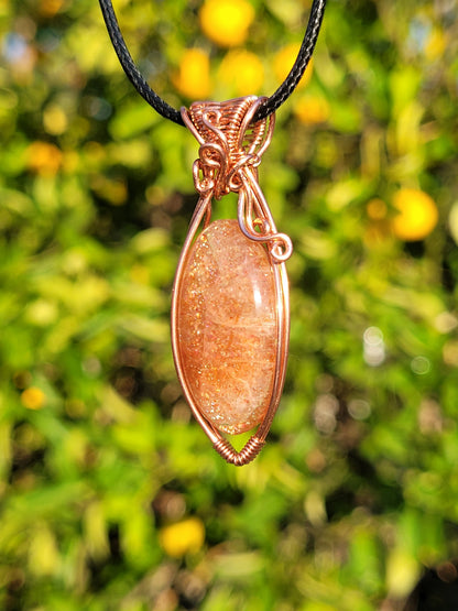 Sunstone Wire Wrapped Pendant
