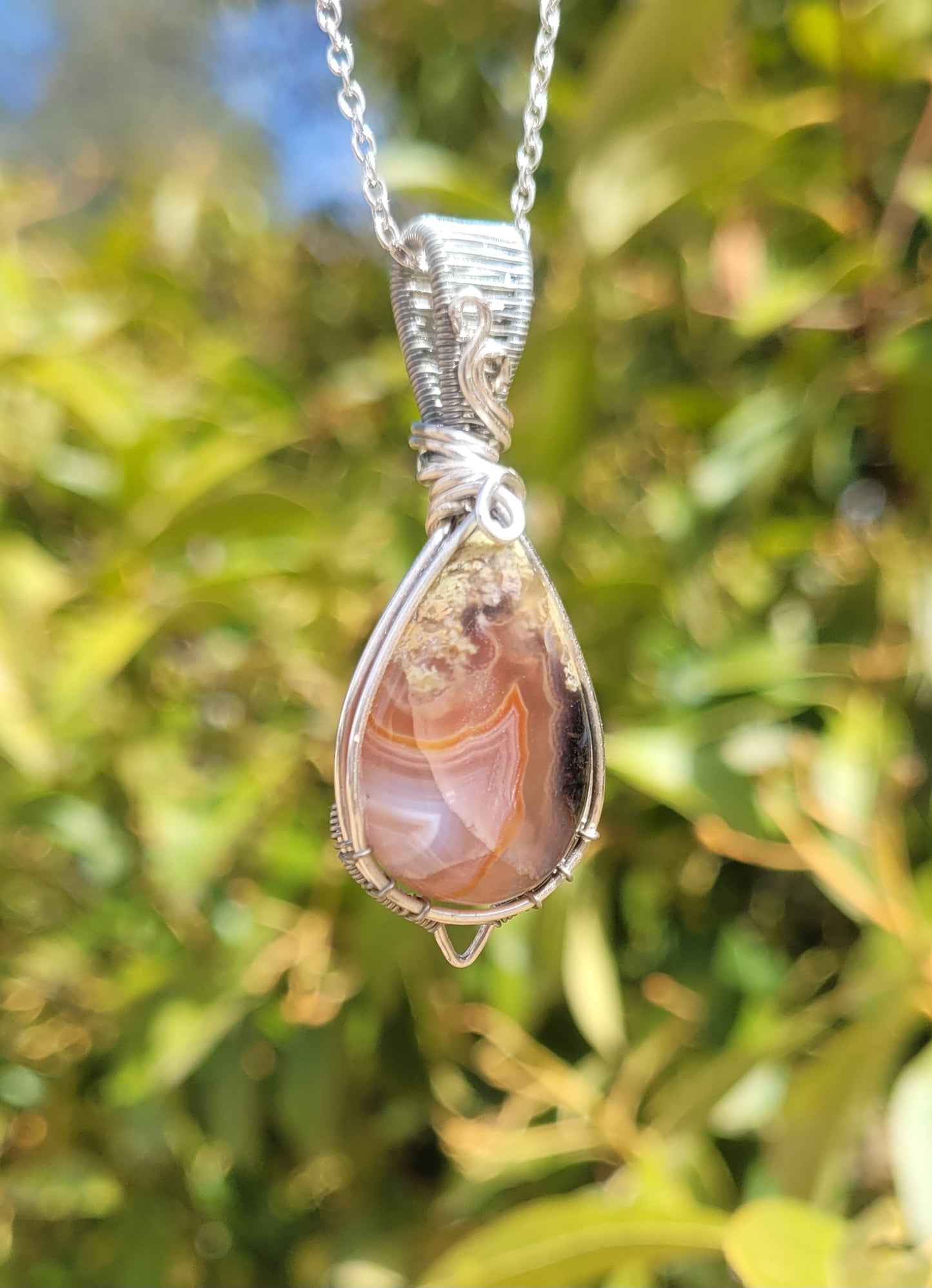 Agate Wire Wrapped Pendant