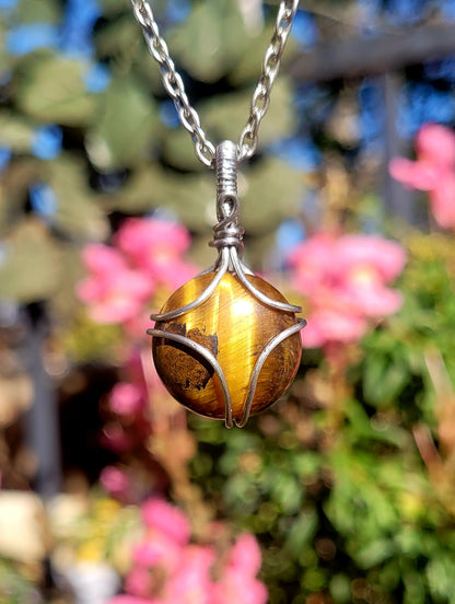 Tiger Eye Wire Wrapped Pendant