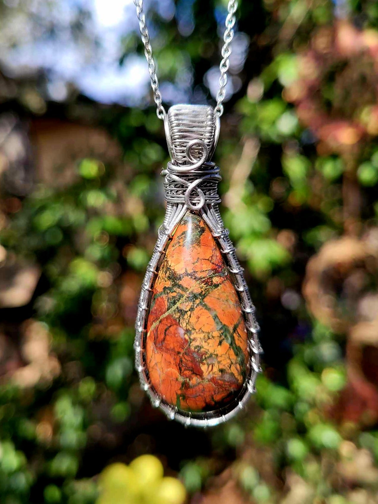 Jasper Wire Wrapped Pendant