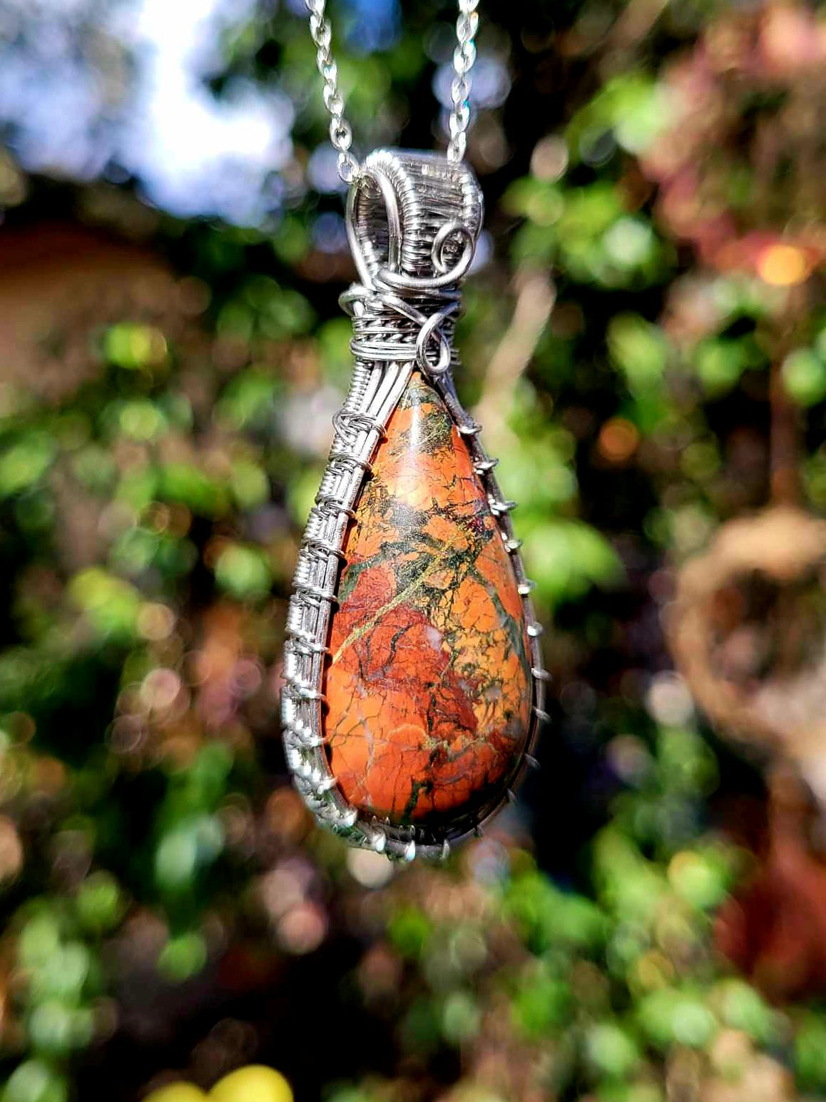 Jasper Wire Wrapped Pendant