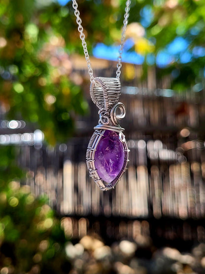 Amethyst Wire Wrapped Pendant