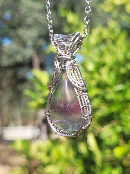 Fluorite Wire Wrapped Pendant
