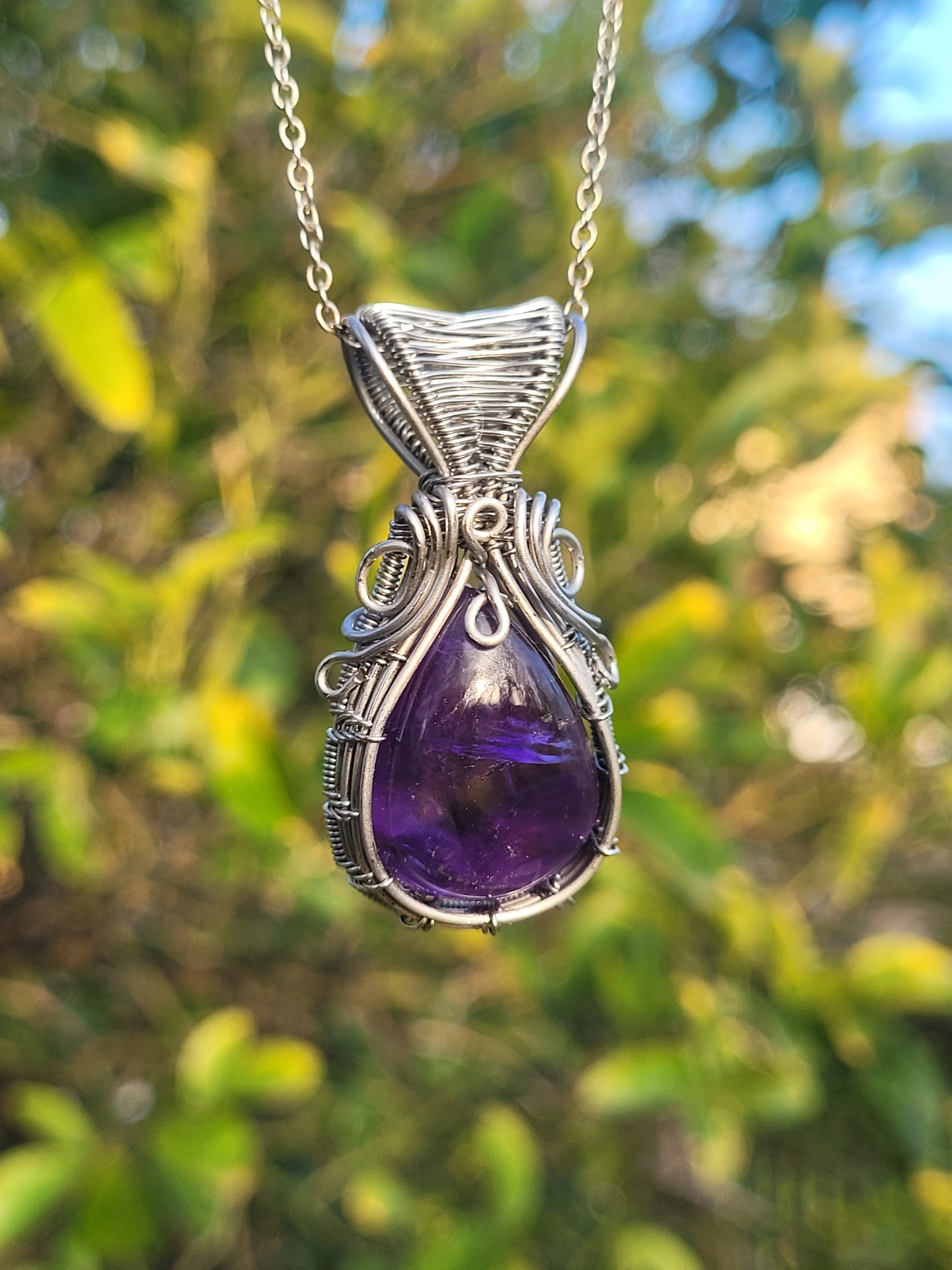 Amethyst Wire Wrapped Pendant