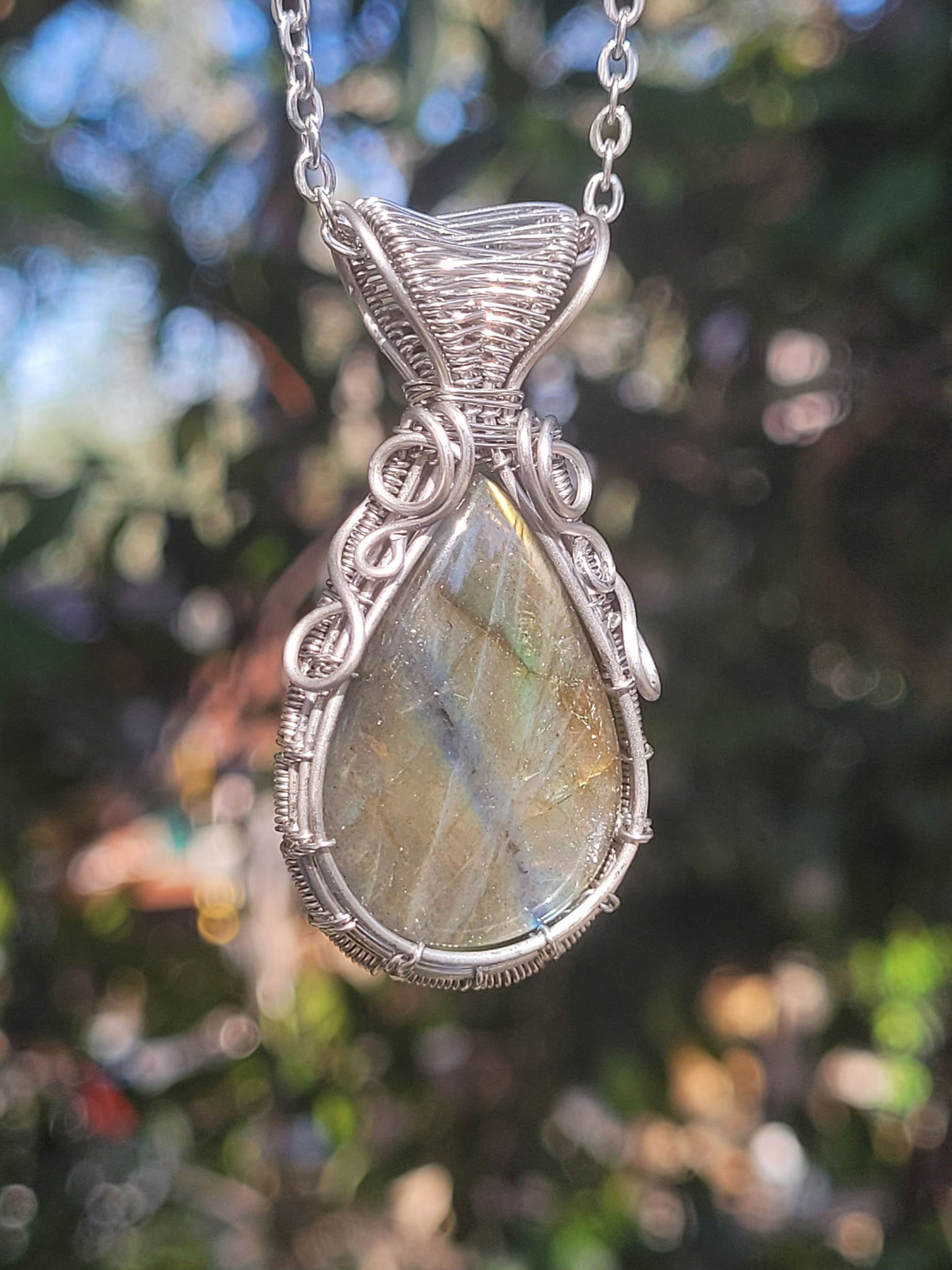 Labradorite Wire Wrapped Pendant