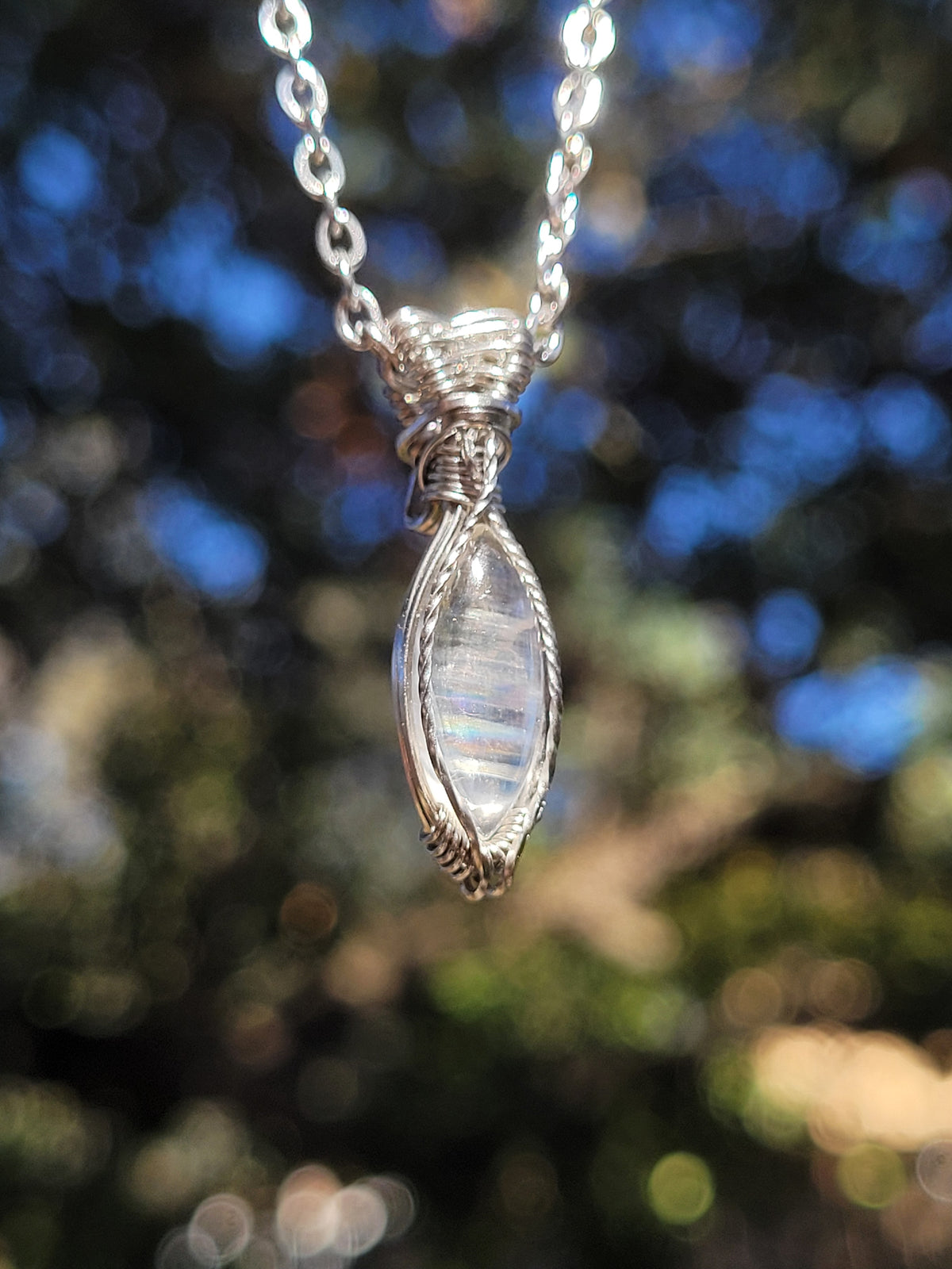 Malawi Moonstone Wire Wrapped Pendant