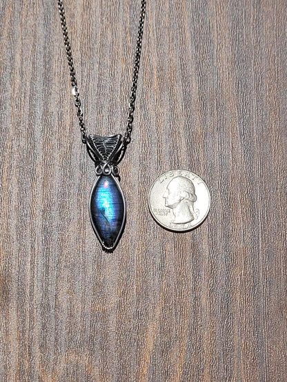 Labradorite Wire Wrapped Pendant