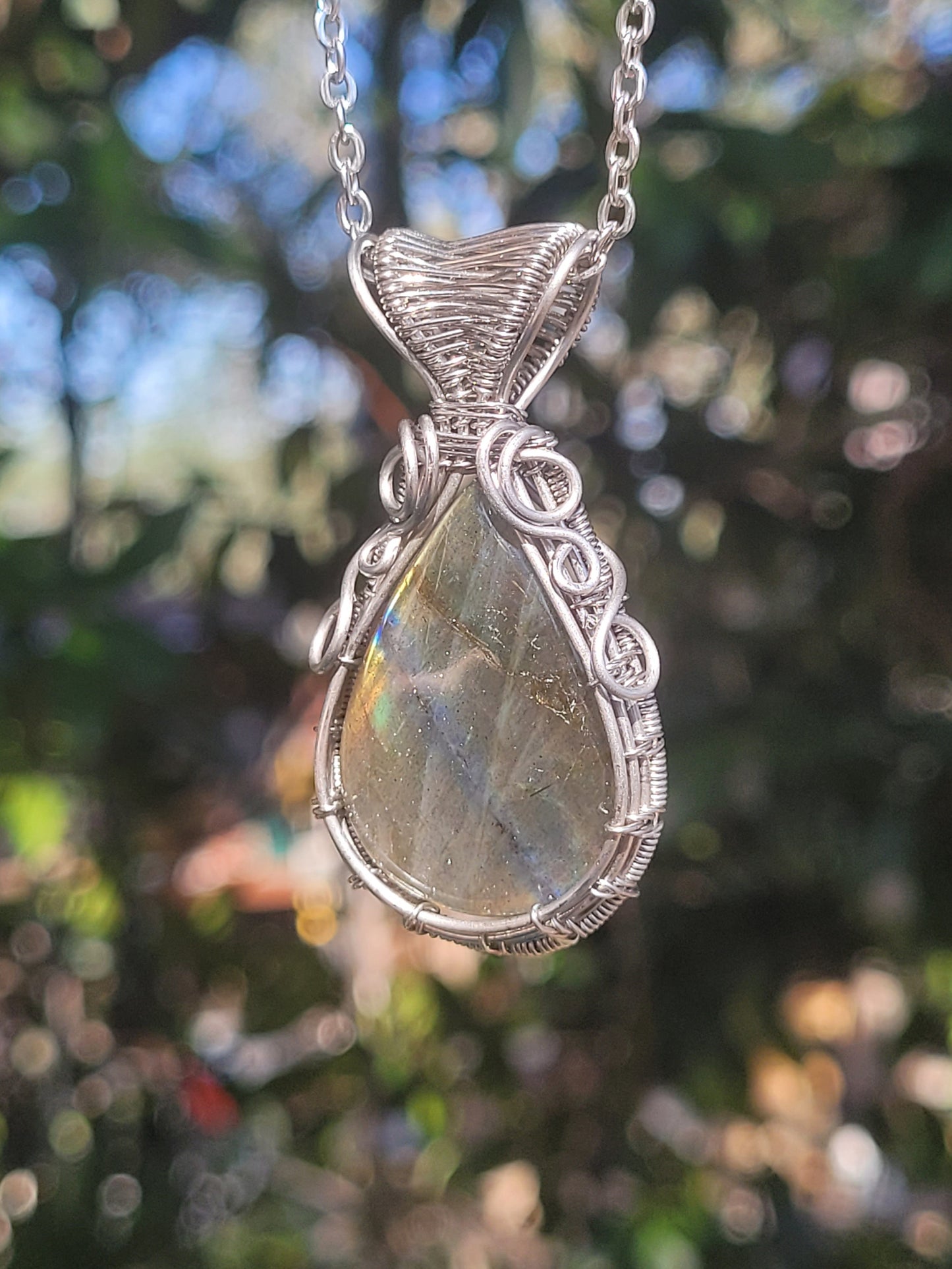 Labradorite Wire Wrapped Pendant