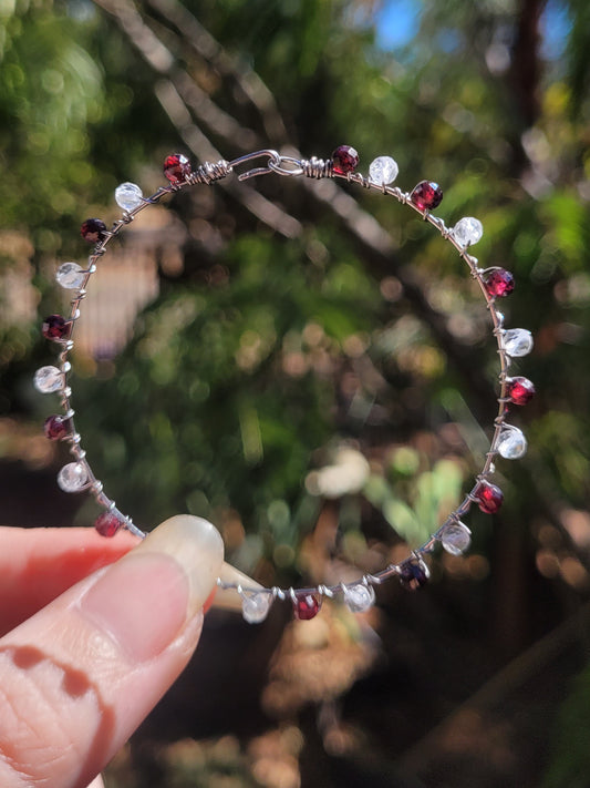 Garnet + Clear Quartz Bracelet