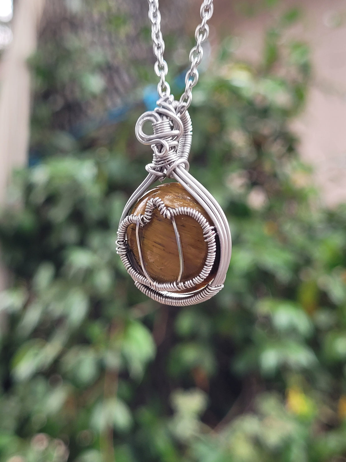 Tigers Eye Wire Wrapped Pendant