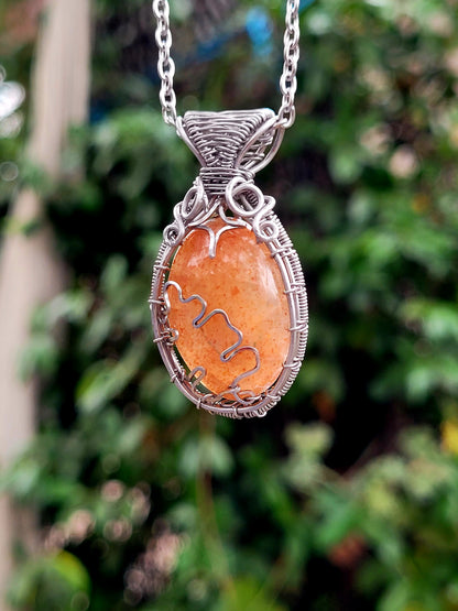 Sunstone Wire Wrapped Pendant