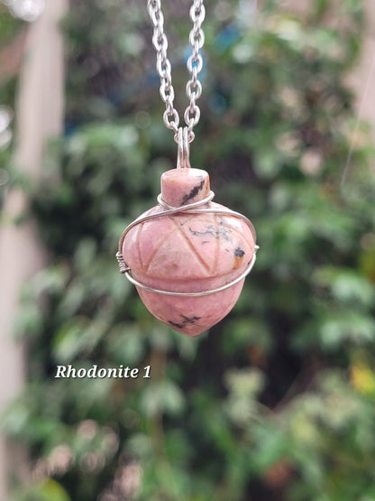 Wire Wrapped Crystal Acorn