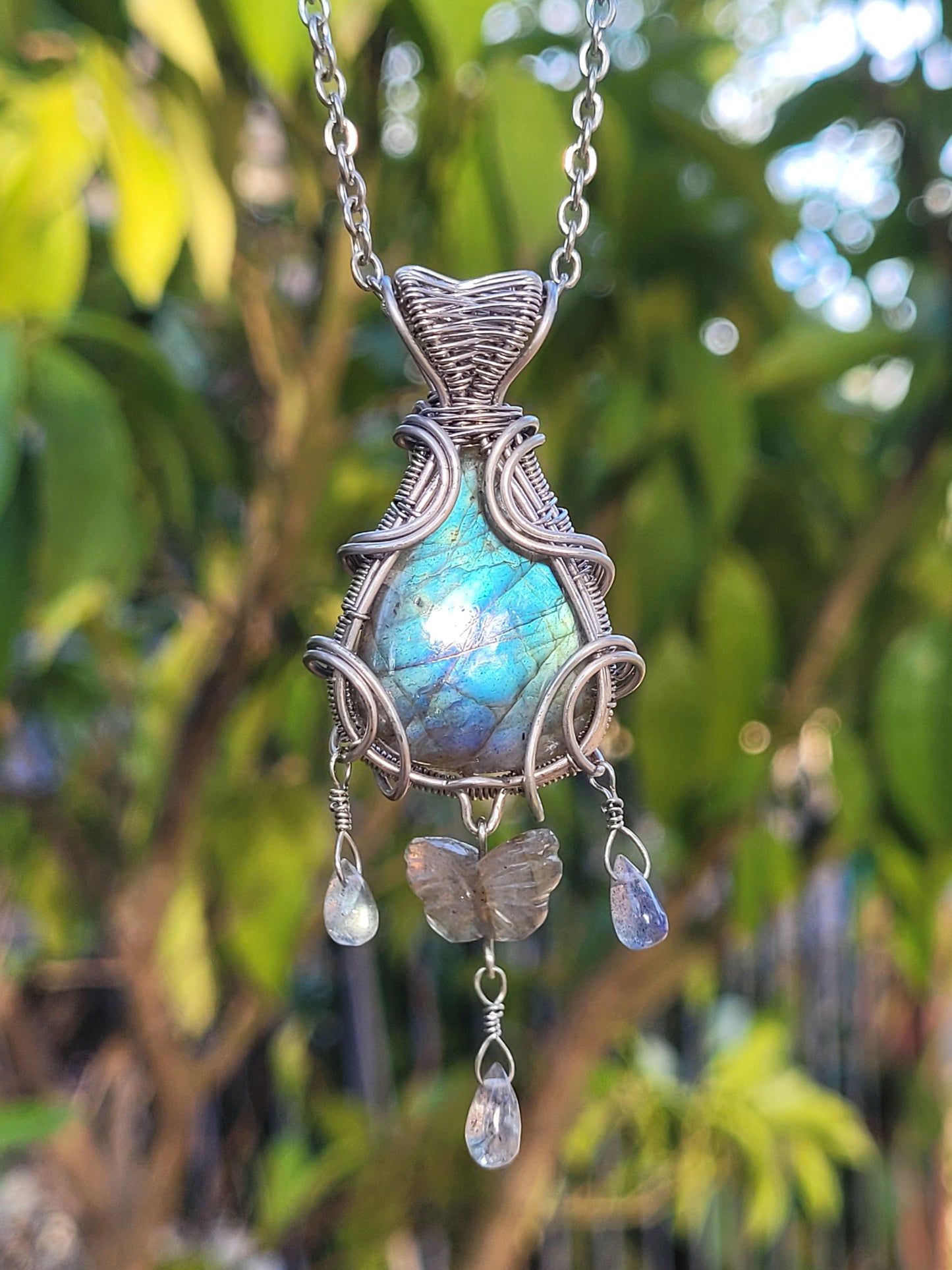 Labradorite Wire Wrapped Pendant