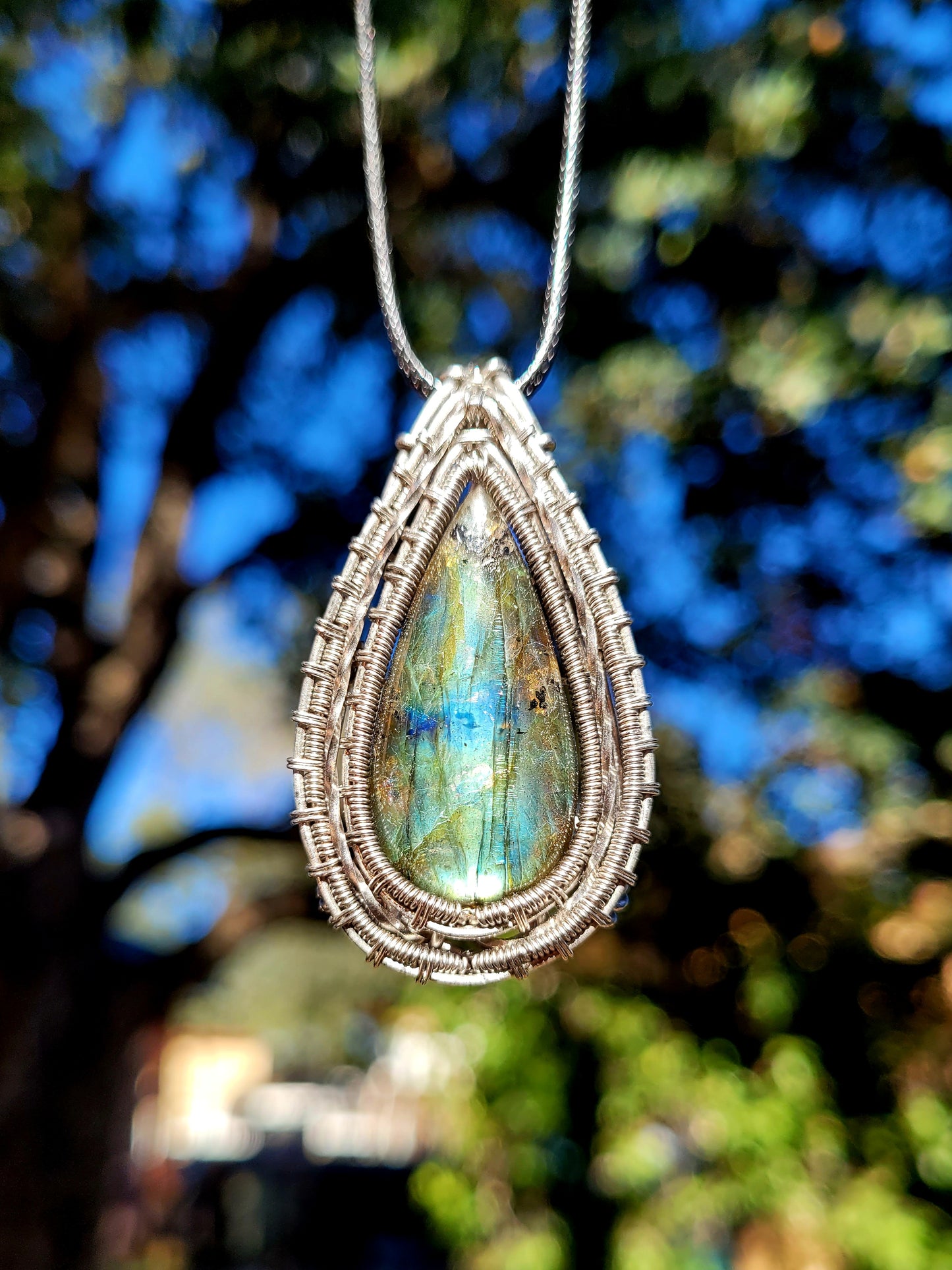 Labradorite Wire Wrapped Pendant