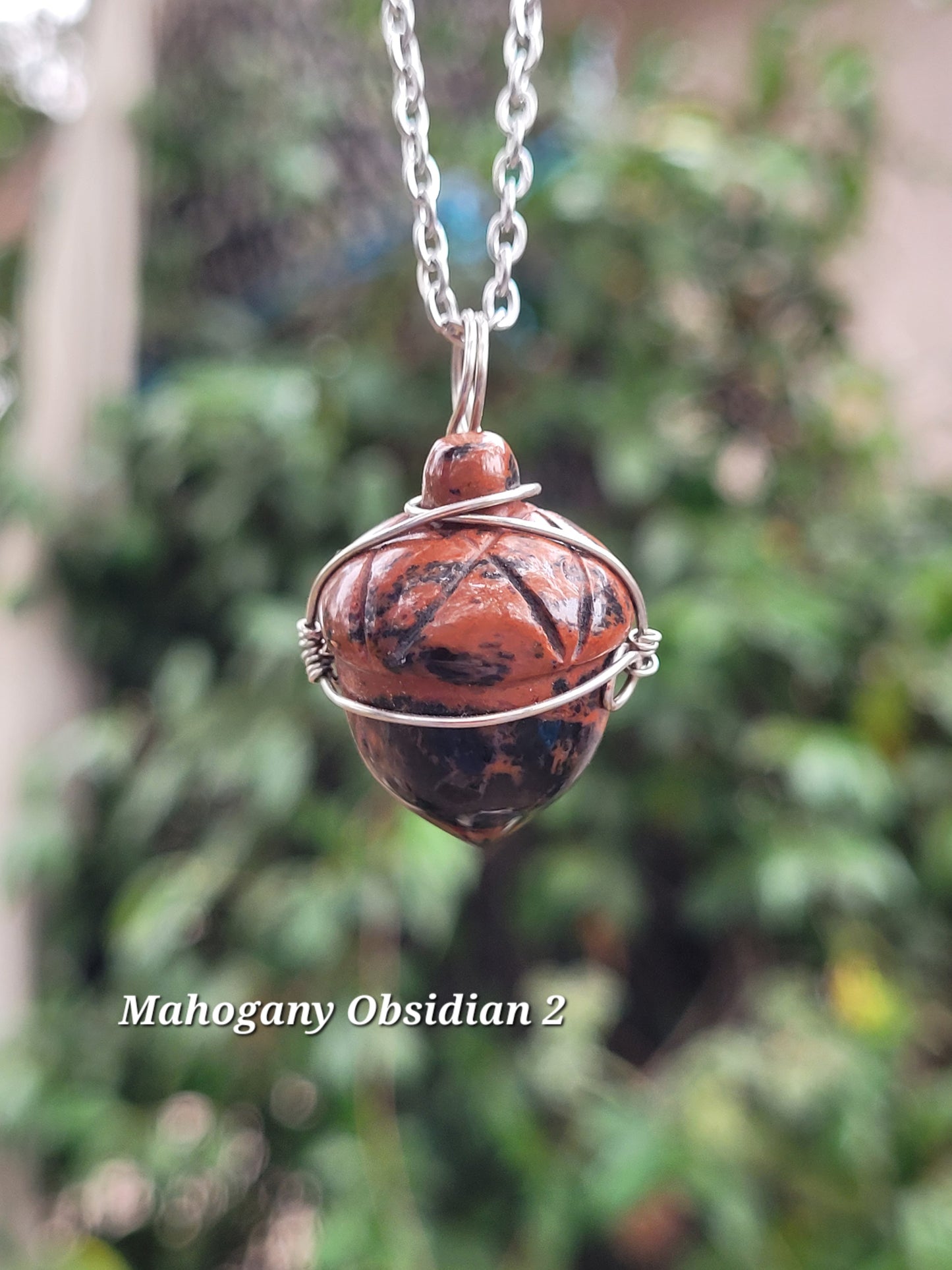 Wire Wrapped Crystal Acorn