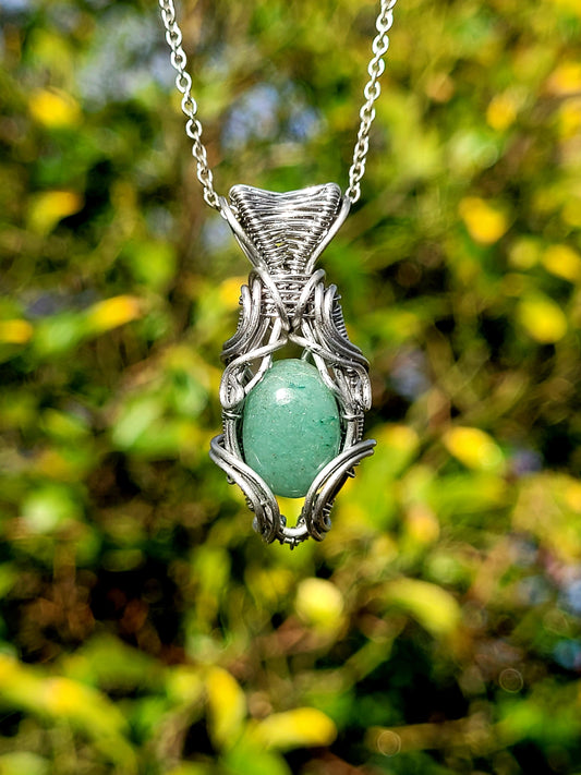 Green Aventurine Wire Wrapped Pendant