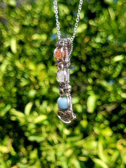 Sun, Moon, Truth Wire Wrapped Pendant