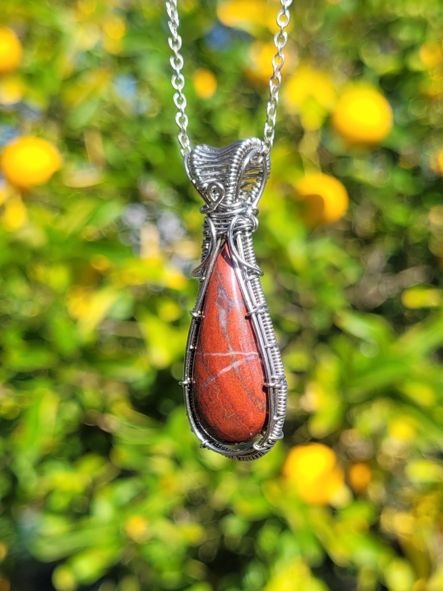 Jasper Wire Wrapped Pendant