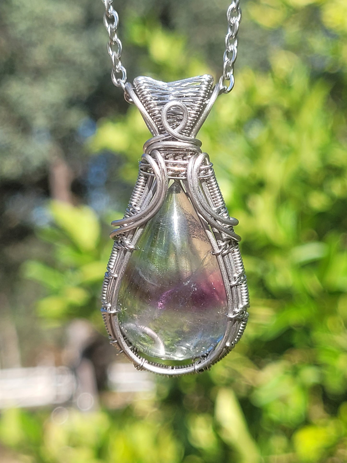 Fluorite Wire Wrapped Pendant