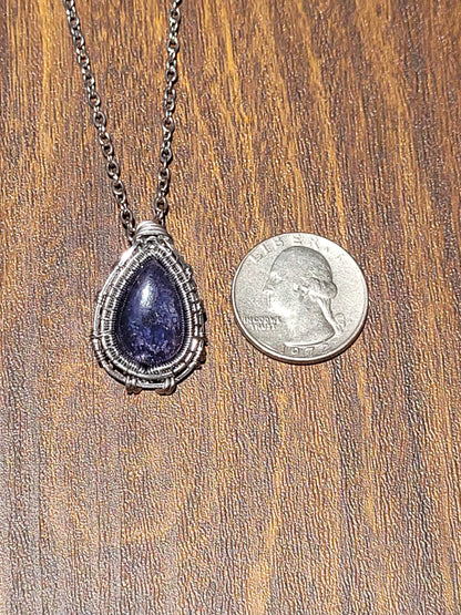 Sunstone Iolite Wire Wrapped Pendant