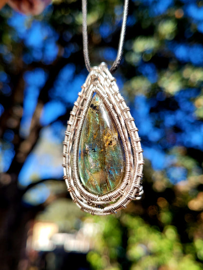 Labradorite Wire Wrapped Pendant