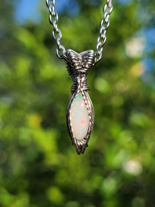 Dainty Wire Wrapped Opal