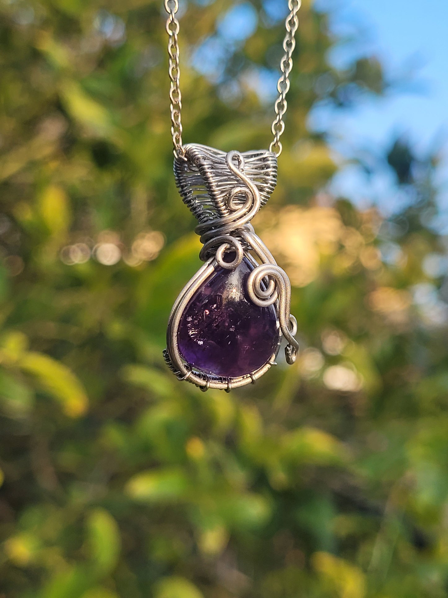 Amethyst Wire Wrapped Pendant