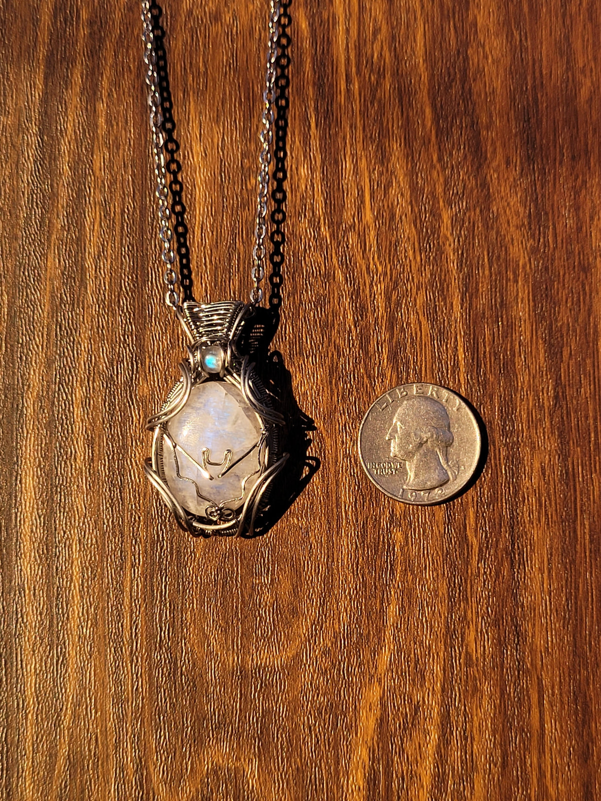 Moonstone Bat Pendant