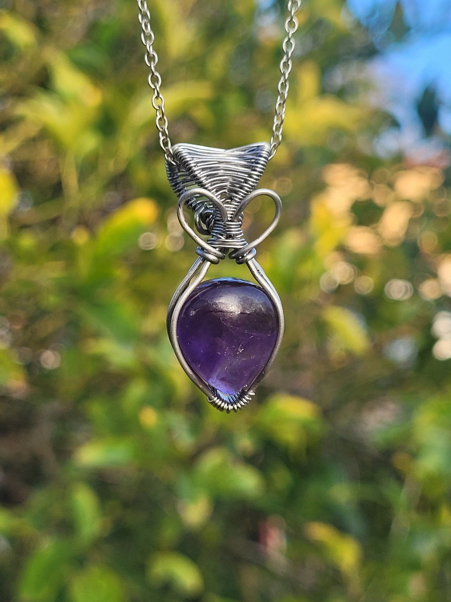 Amethyst Wire Wrapped Pendant